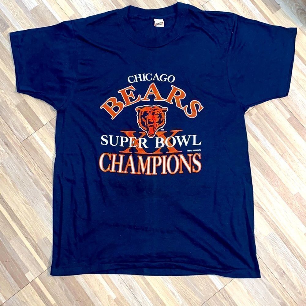 Men’s screen stars screen print Vintage Chicago Bears Super Bowl NFL shirt XL